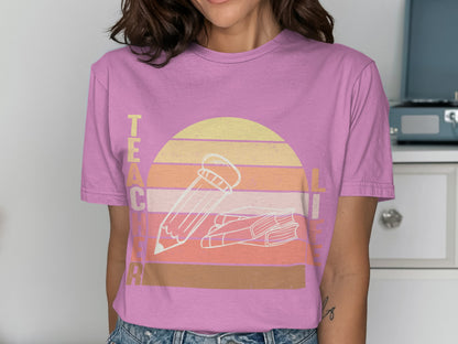 Retro Style Teacher Life Graphic T-Shirt