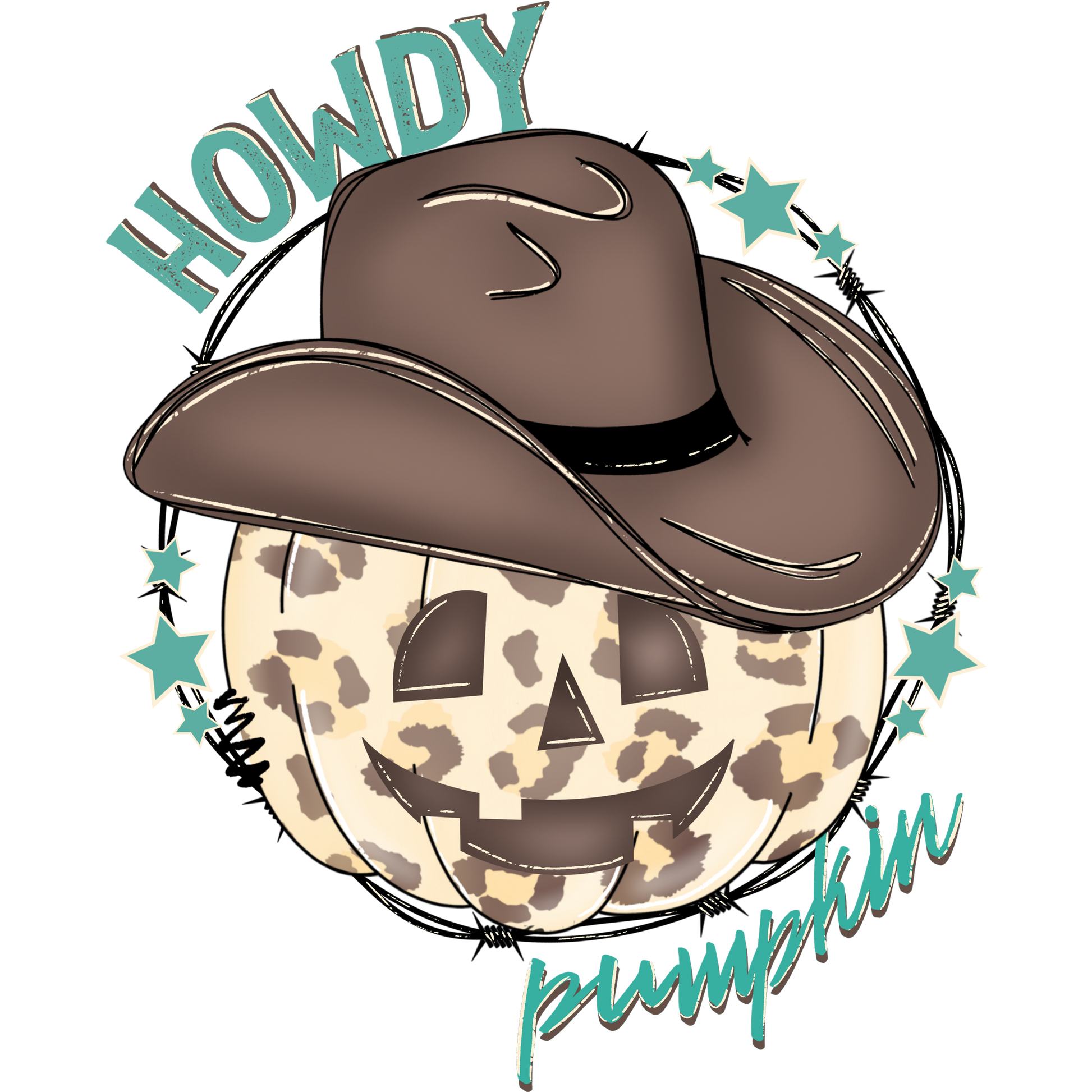 Howdy Pumpkin Smiling Face T-Shirt for Halloween Fun