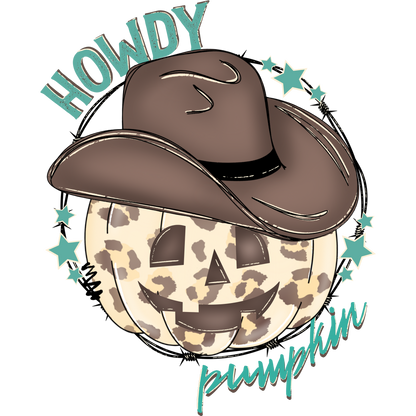 Howdy Pumpkin Smiling Face T-Shirt for Halloween Fun