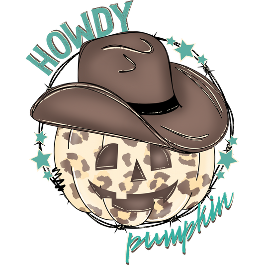 Howdy Pumpkin Smiling Face T-Shirt for Halloween Fun