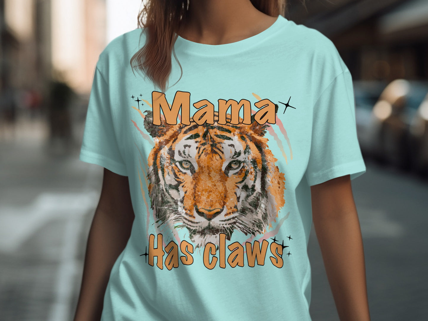 Mama Has Claws Tiger Graphic T-Shirt Product
