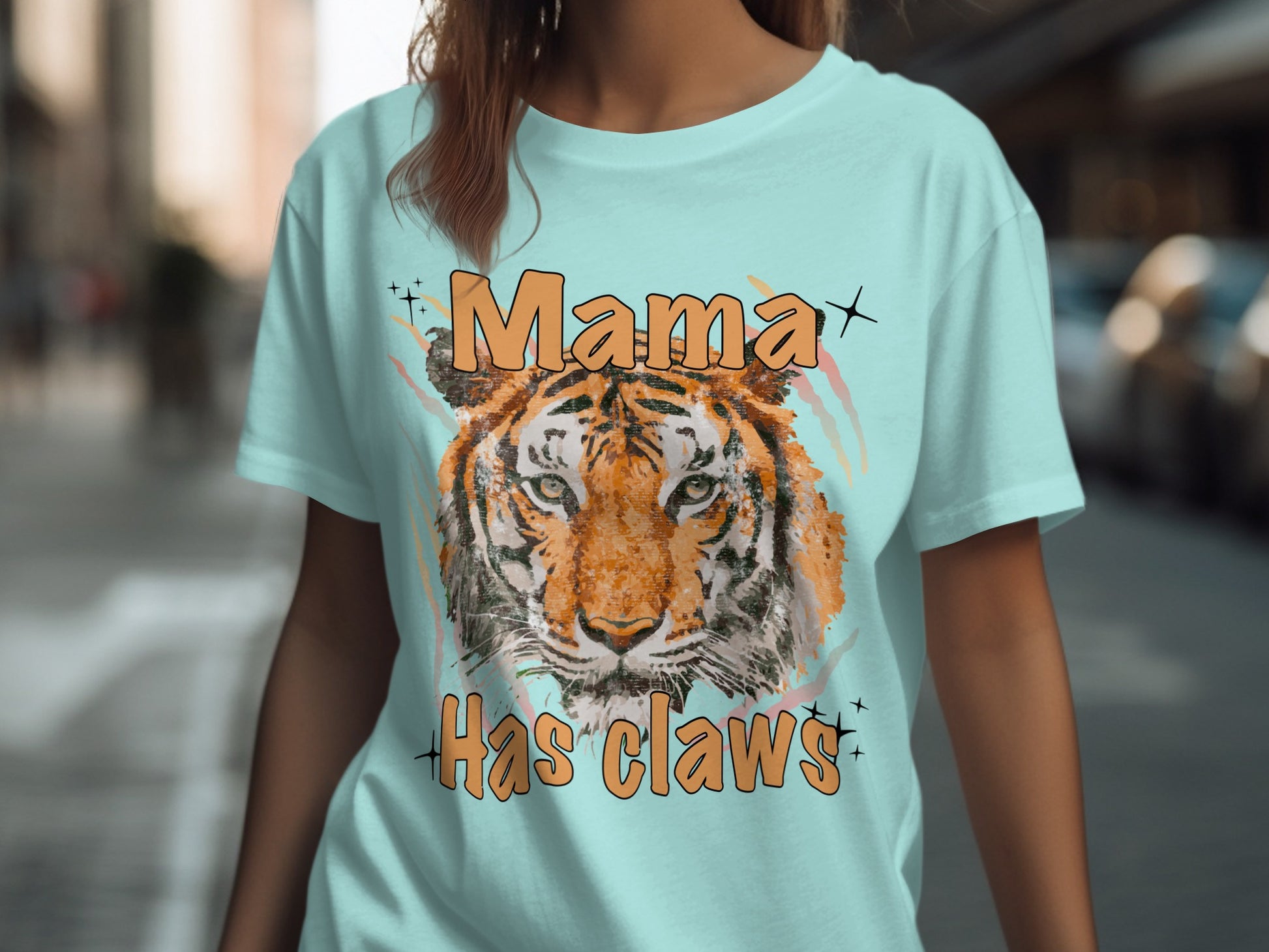 Mama Has Claws Tiger Graphic T-Shirt Product