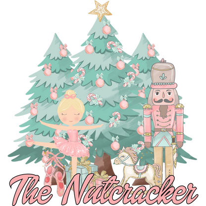 The Nutcracker Ballet Scene with Christmas Tree Decor