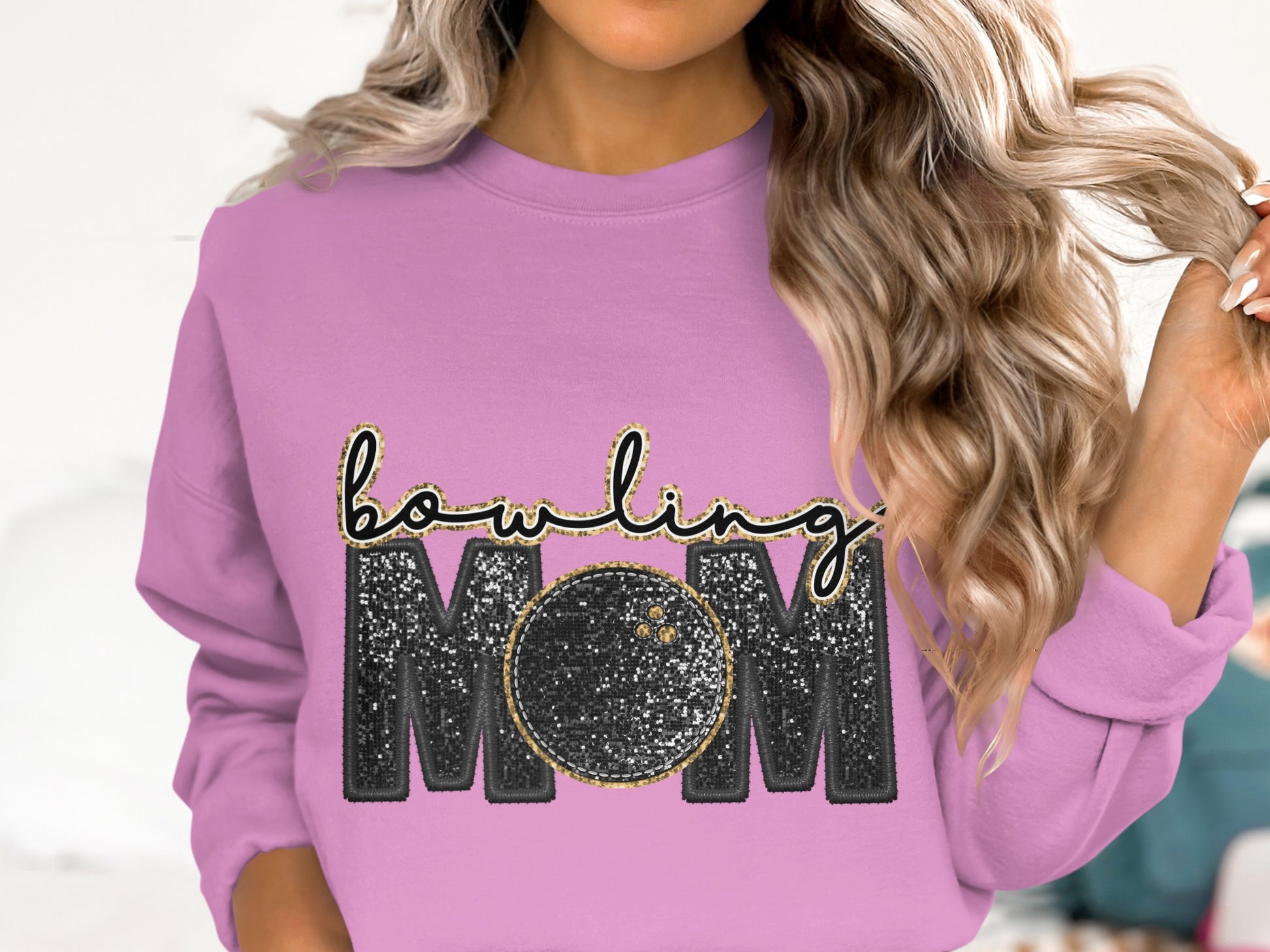 Bowling Mom Graphic Sweatshirt for Bowling Enthusiasts