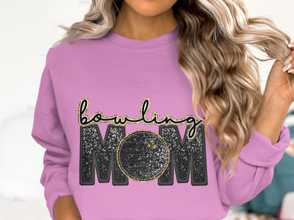 Bowling Mom Graphic Sweatshirt for Bowling Enthusiasts