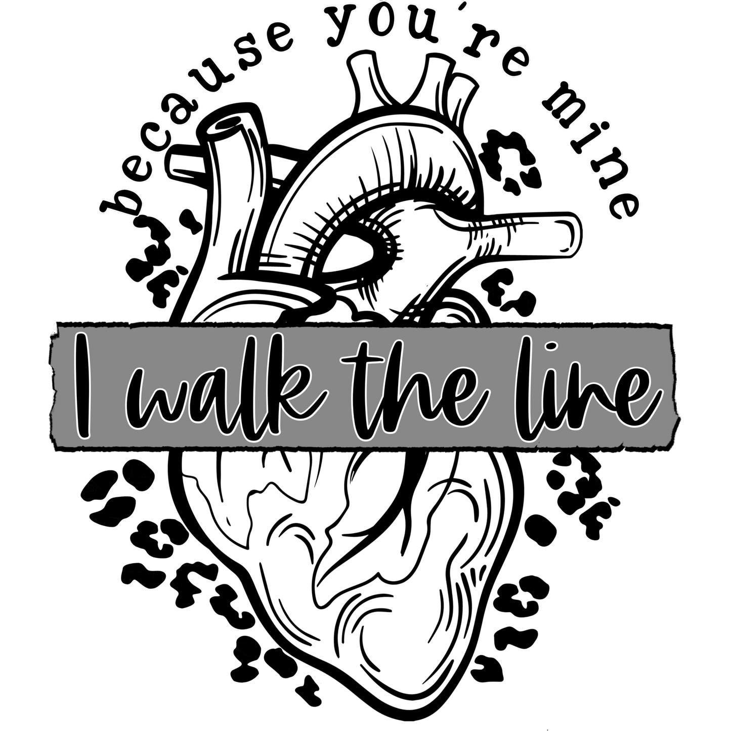 I Walk the Line Heart Design Art Print