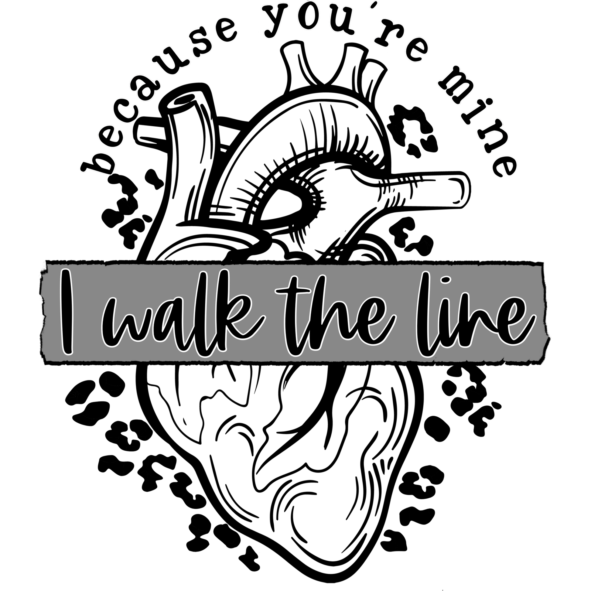 I Walk the Line Heart Design Art Print