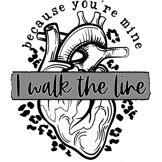 I Walk the Line Heart Design Art Print