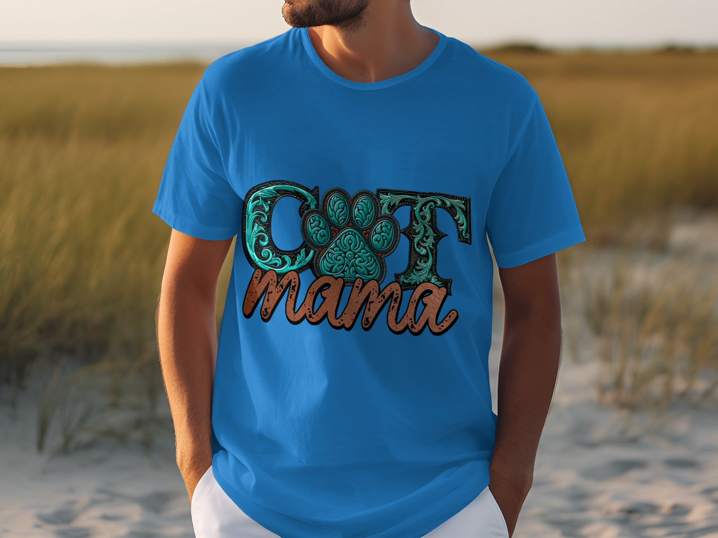 Cute Cat Mama Graphic Design Tee Shirt