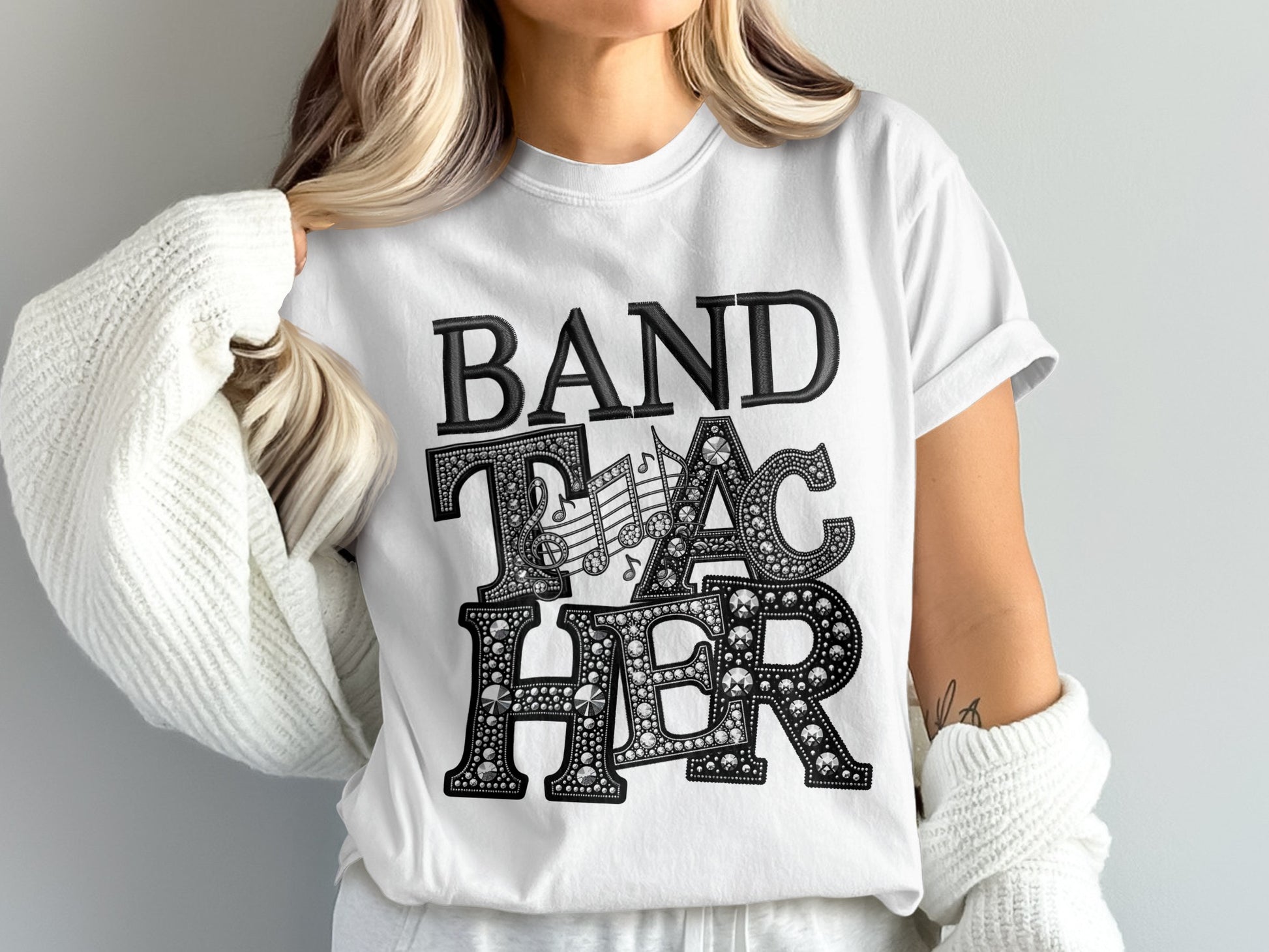Stylish Graphic Band Teacher T-Shirt Design for Educators