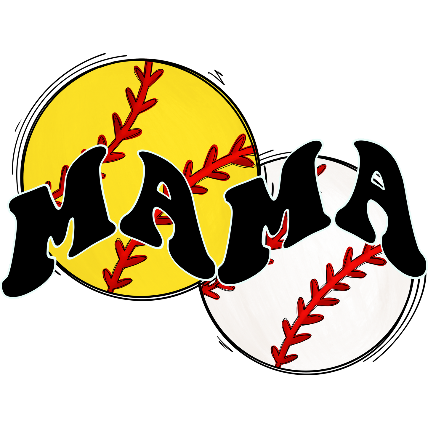 Mama Softball and Baseball Graphic Design
