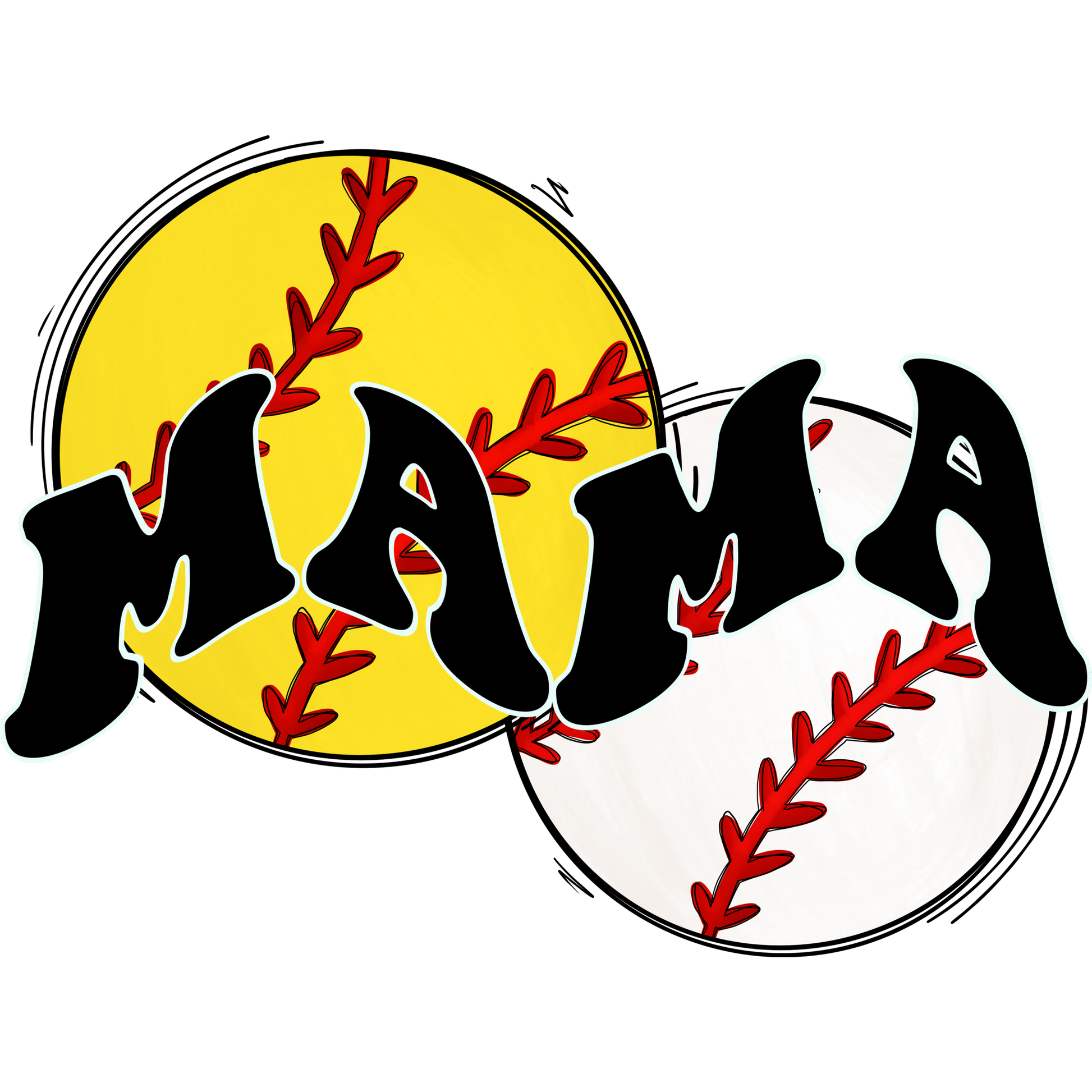 Mama Softball and Baseball Graphic Design