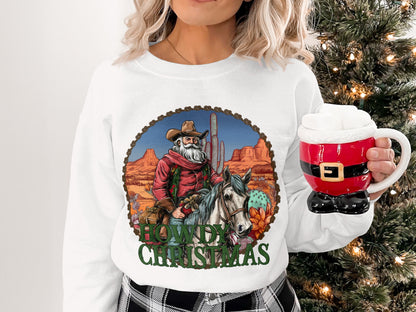 Festive Cowboy Christmas Sweater for Holiday Cheer
