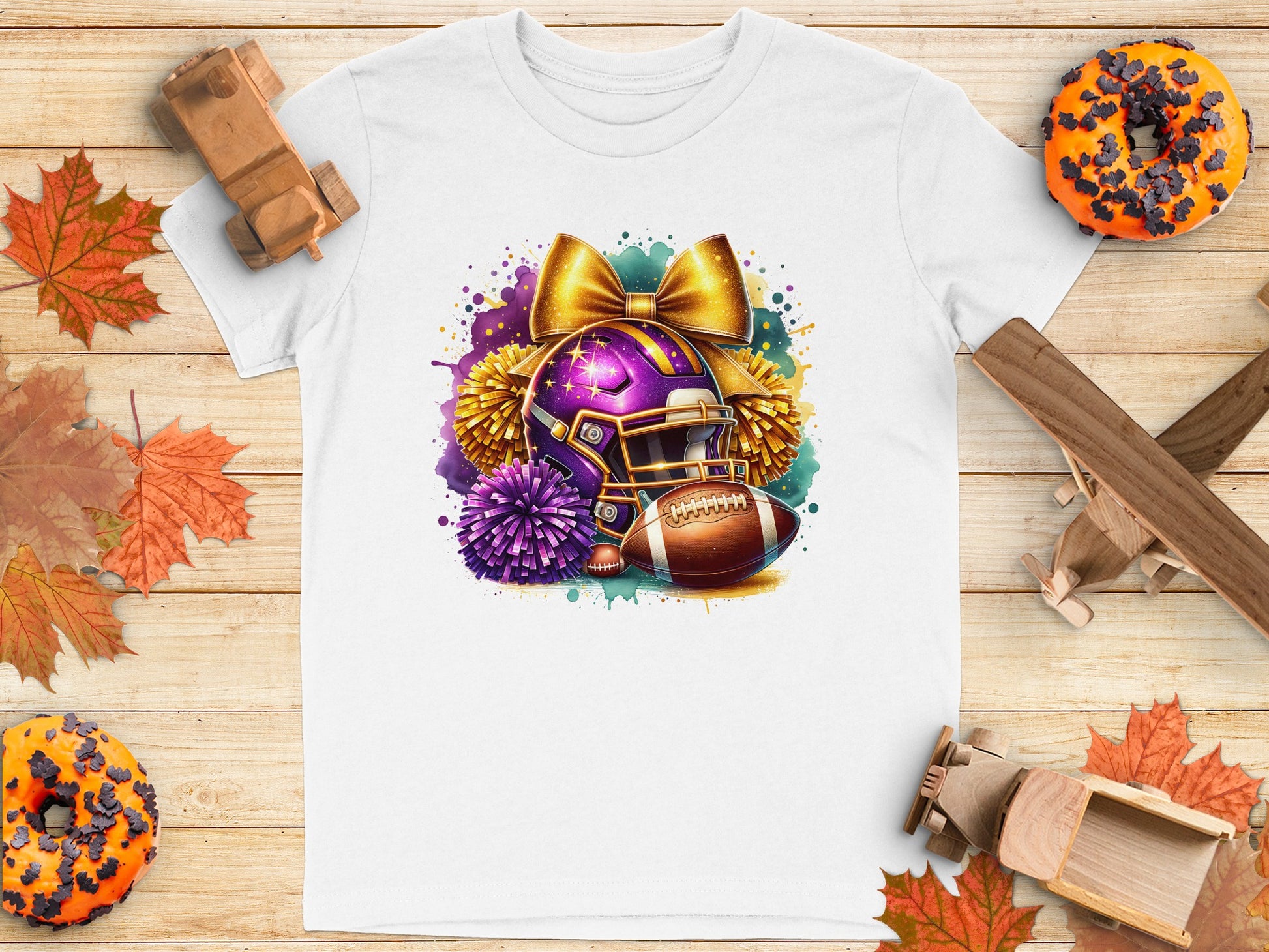 Vibrant Football and Cheerleader Design Shirt product