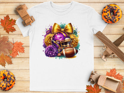 Vibrant Football and Cheerleader Design Shirt product