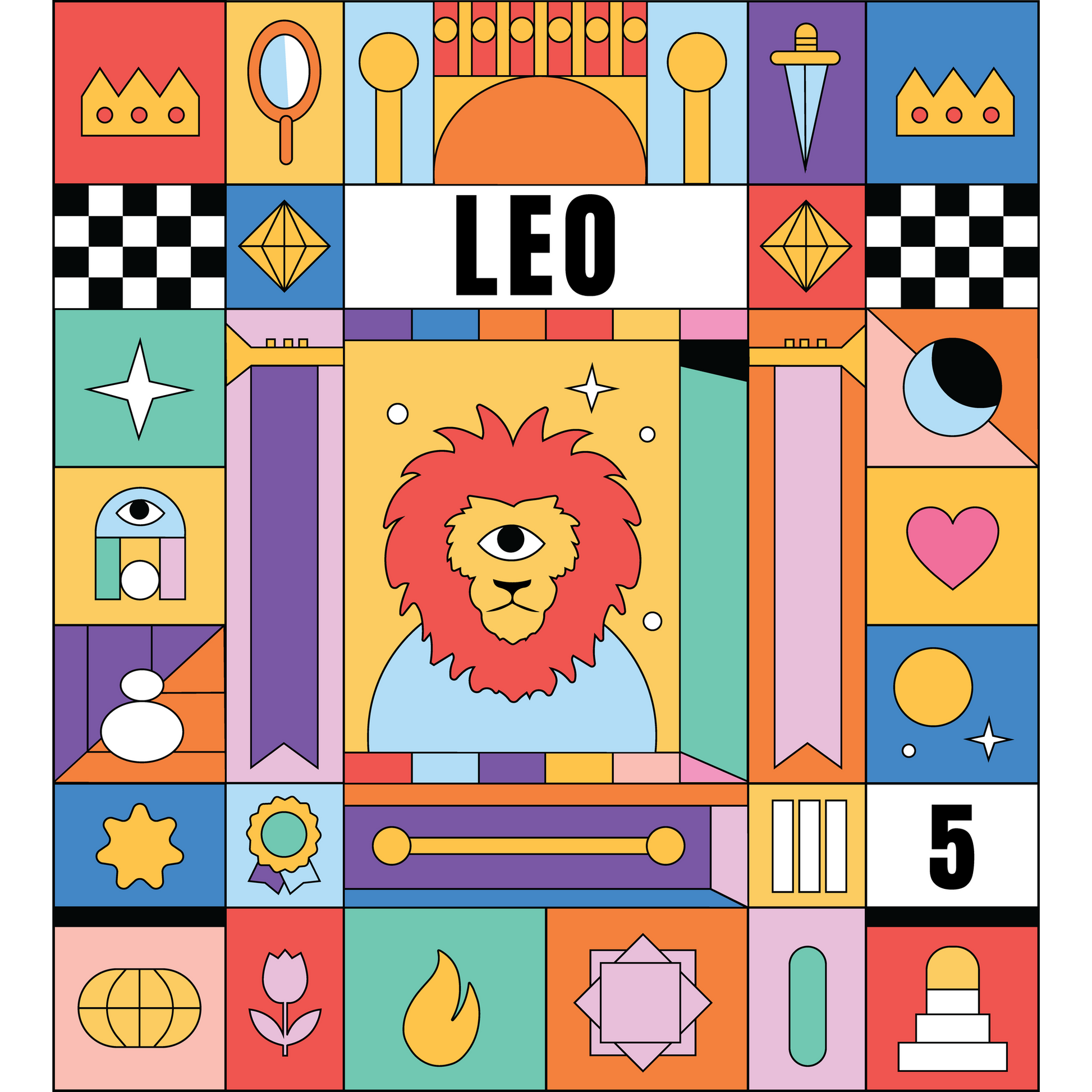 Vibrant and Creative Leo Artwork for Zodiac Enthusiasts