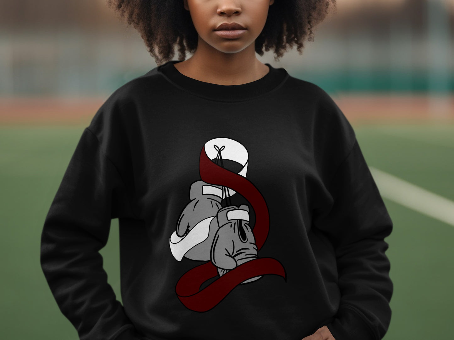 Stylish Black Sweatshirt with Trendy Sneaker Design