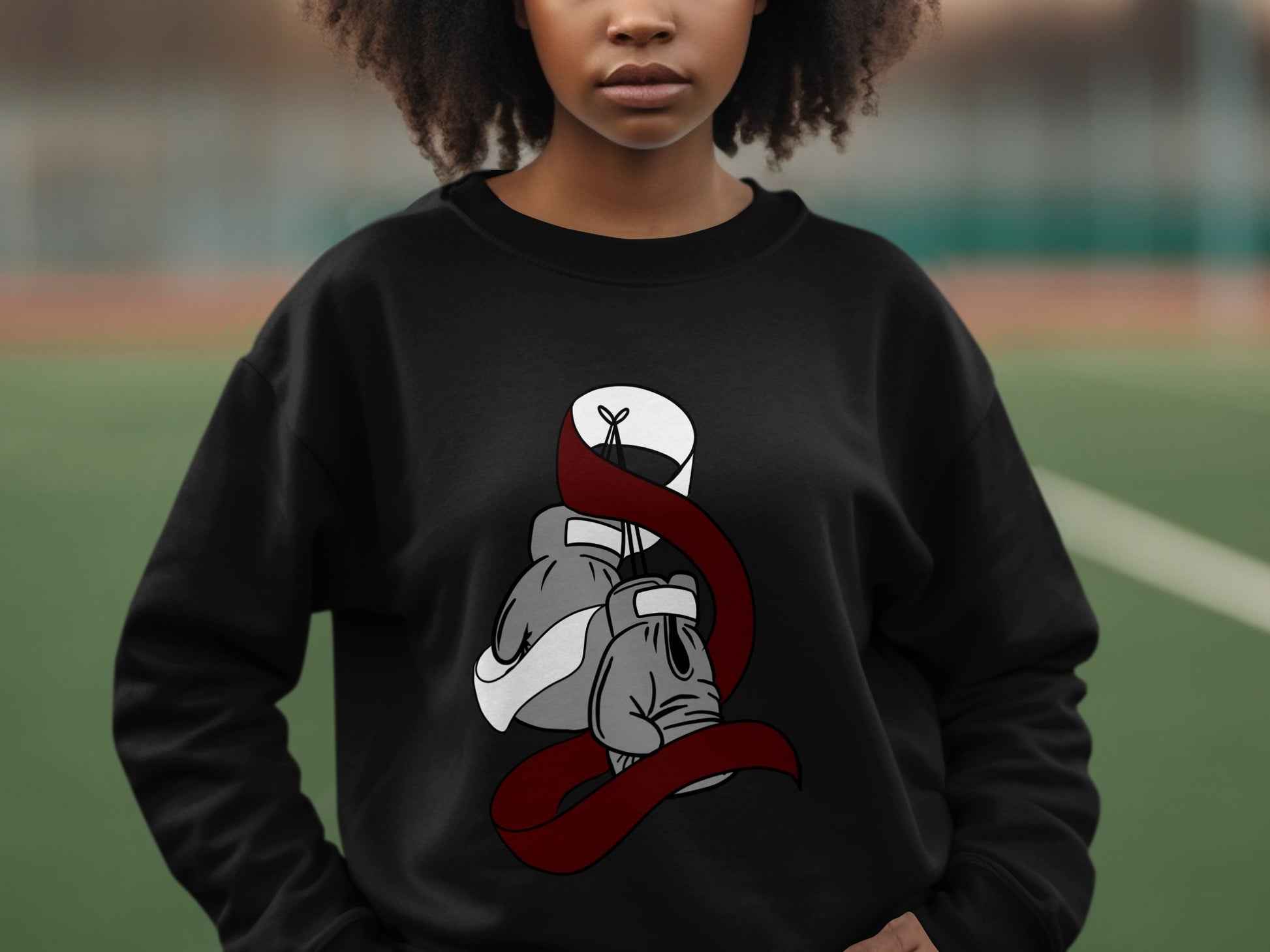 Stylish Black Sweatshirt with Trendy Sneaker Design