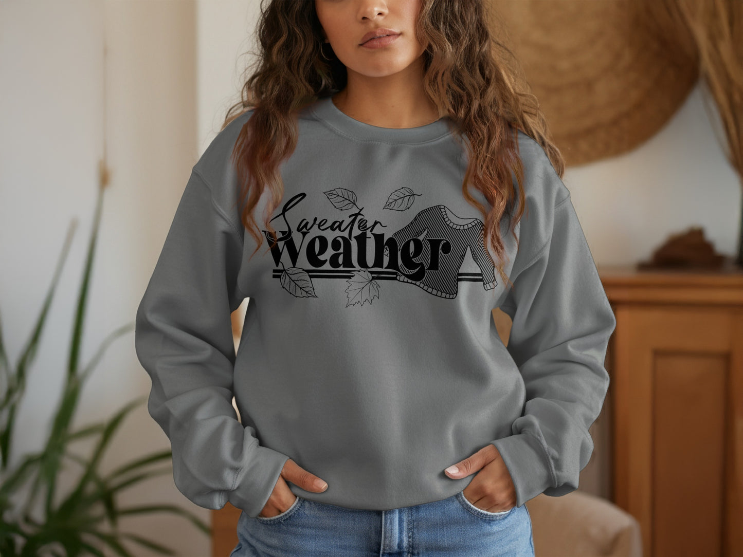 Cozy Sweater Weather Graphic Gray Sweatshirt product