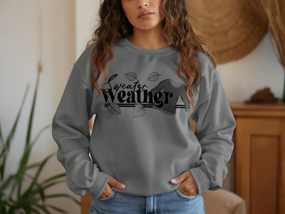 Cozy Sweater Weather Graphic Gray Sweatshirt product