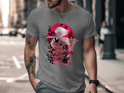 Samurai Warrior Graphic T-shirt for Men Short Sleeve