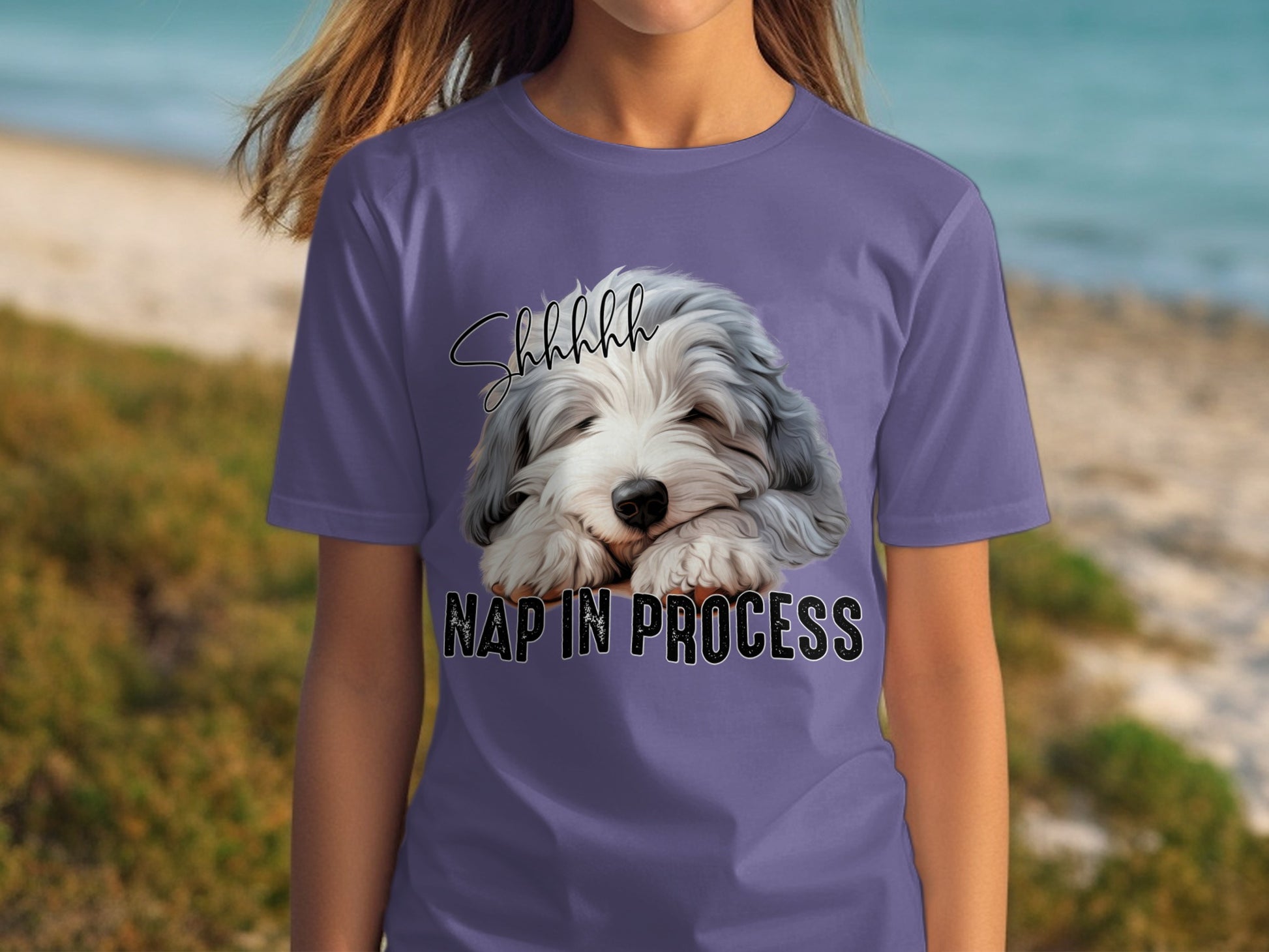 Shhhhh Nap in Process Adorable Pet Graphic T-Shirt