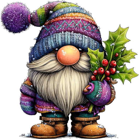 Colorful Knit Sweater and Hat Winter Gnome Decor