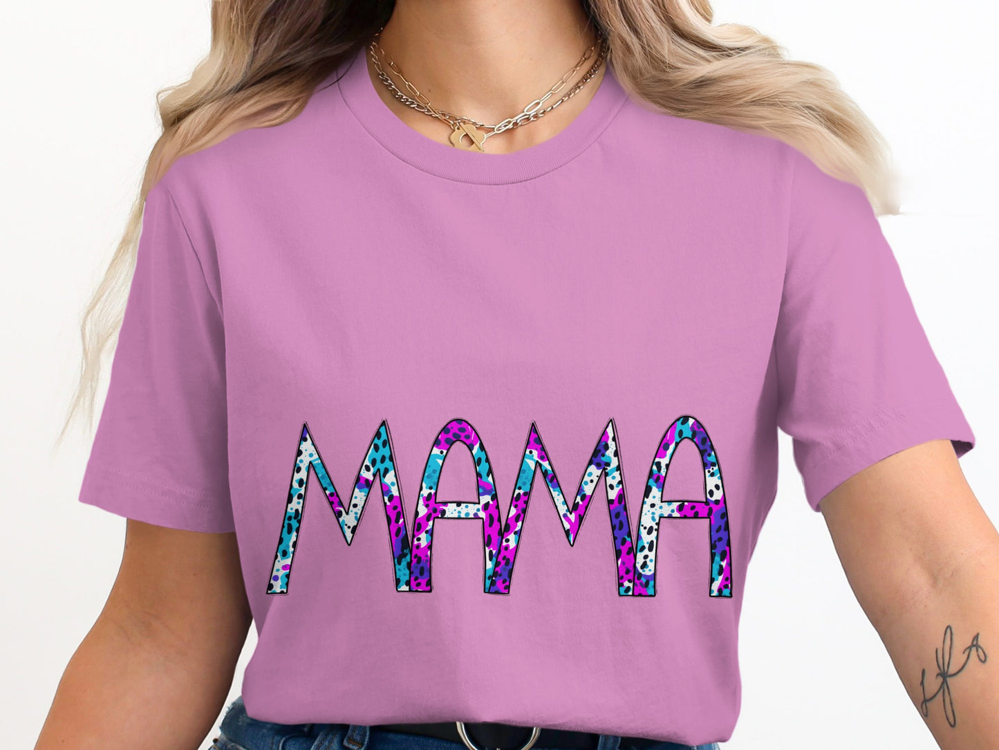 Vibrant MAMA Letters Design T-Shirt Product