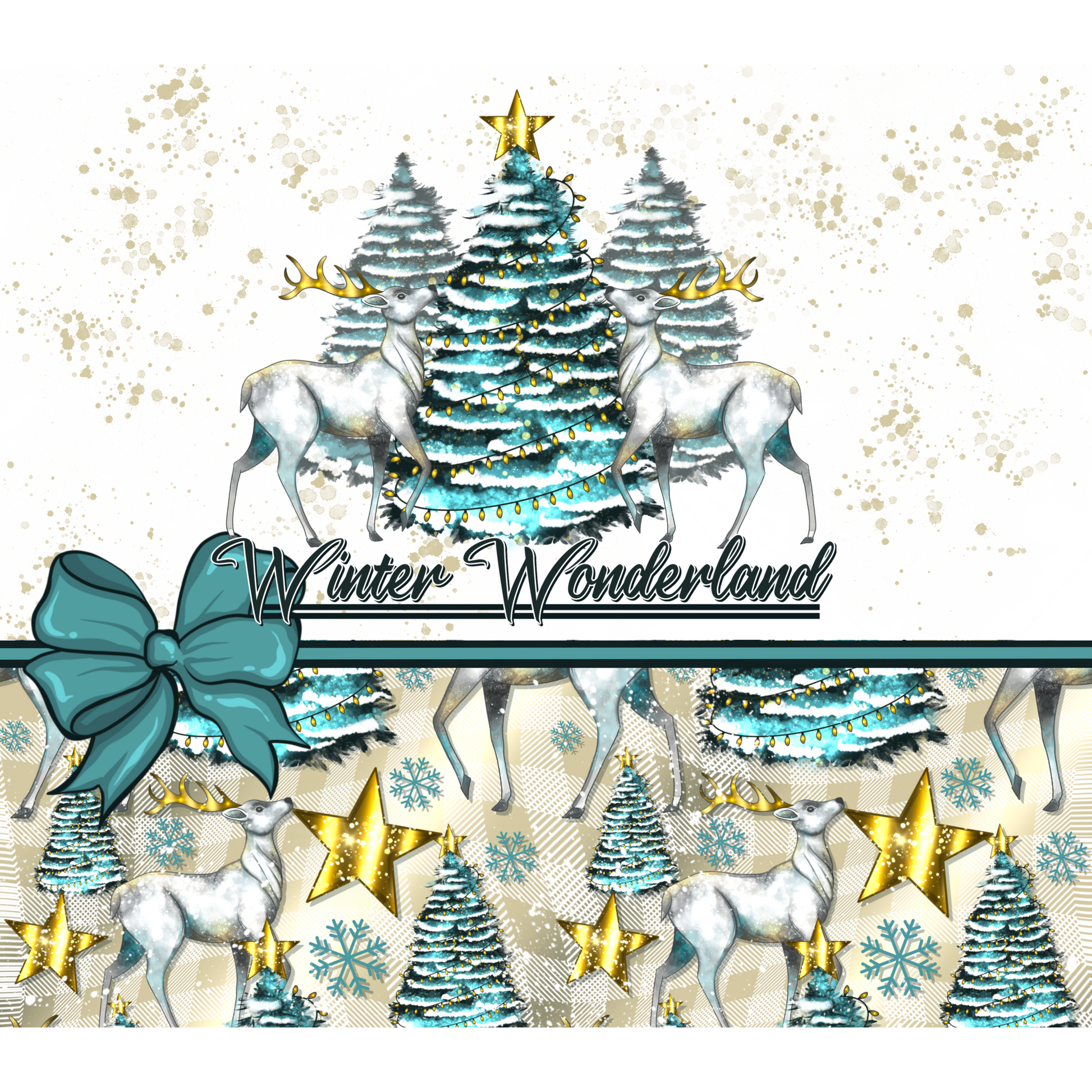 Winter Wonderland Deer and Christmas Tree Design
