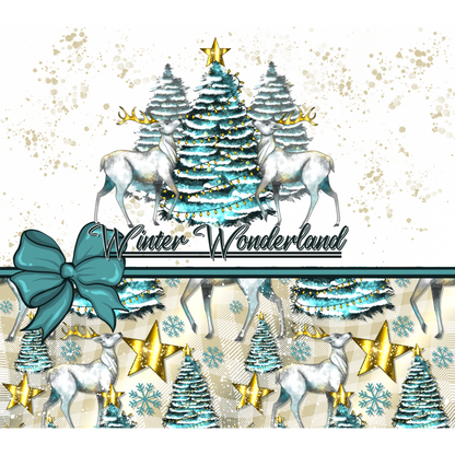 Winter Wonderland Deer and Christmas Tree Design