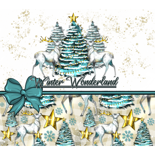 Winter Wonderland Deer and Christmas Tree Design