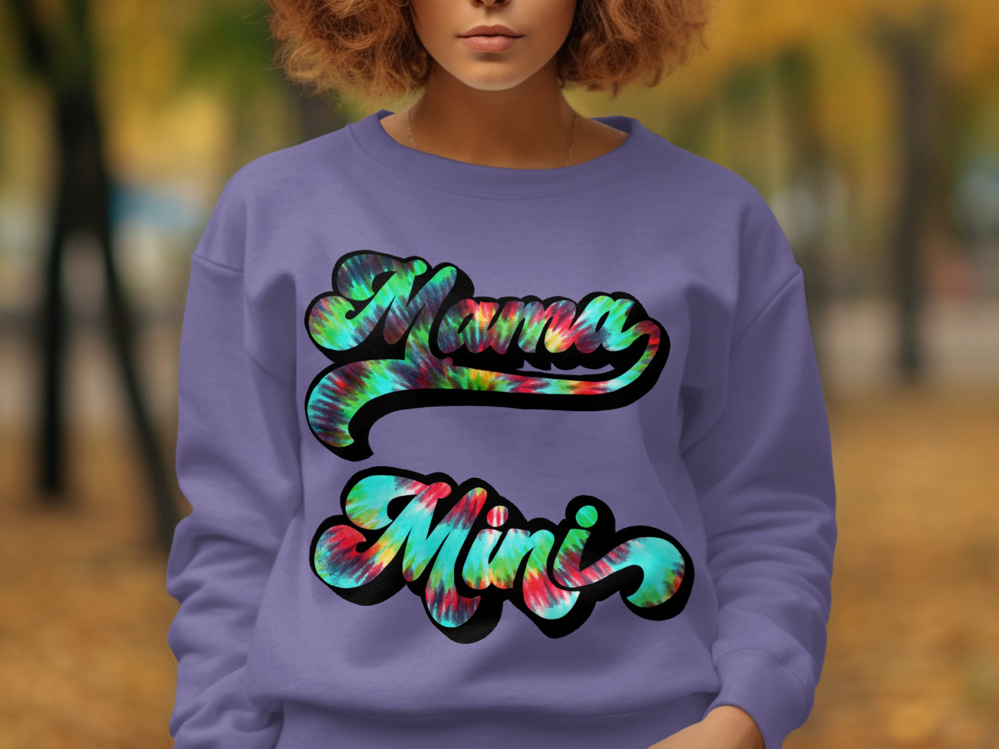 Vibrant Tie-Dye Mama Mini Graphic Sweatshirt Product