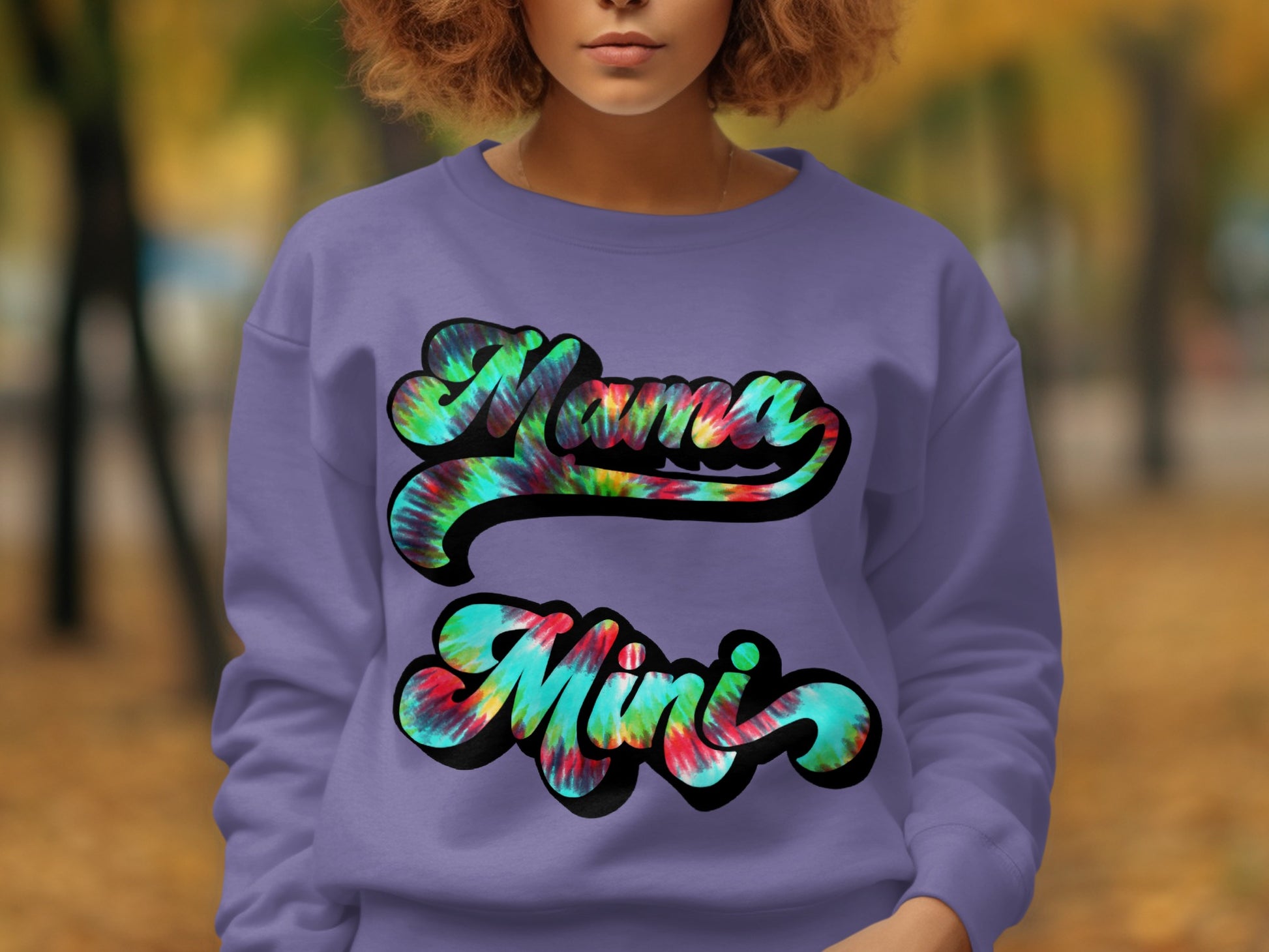 Vibrant Tie-Dye Mama Mini Graphic Sweatshirt Product
