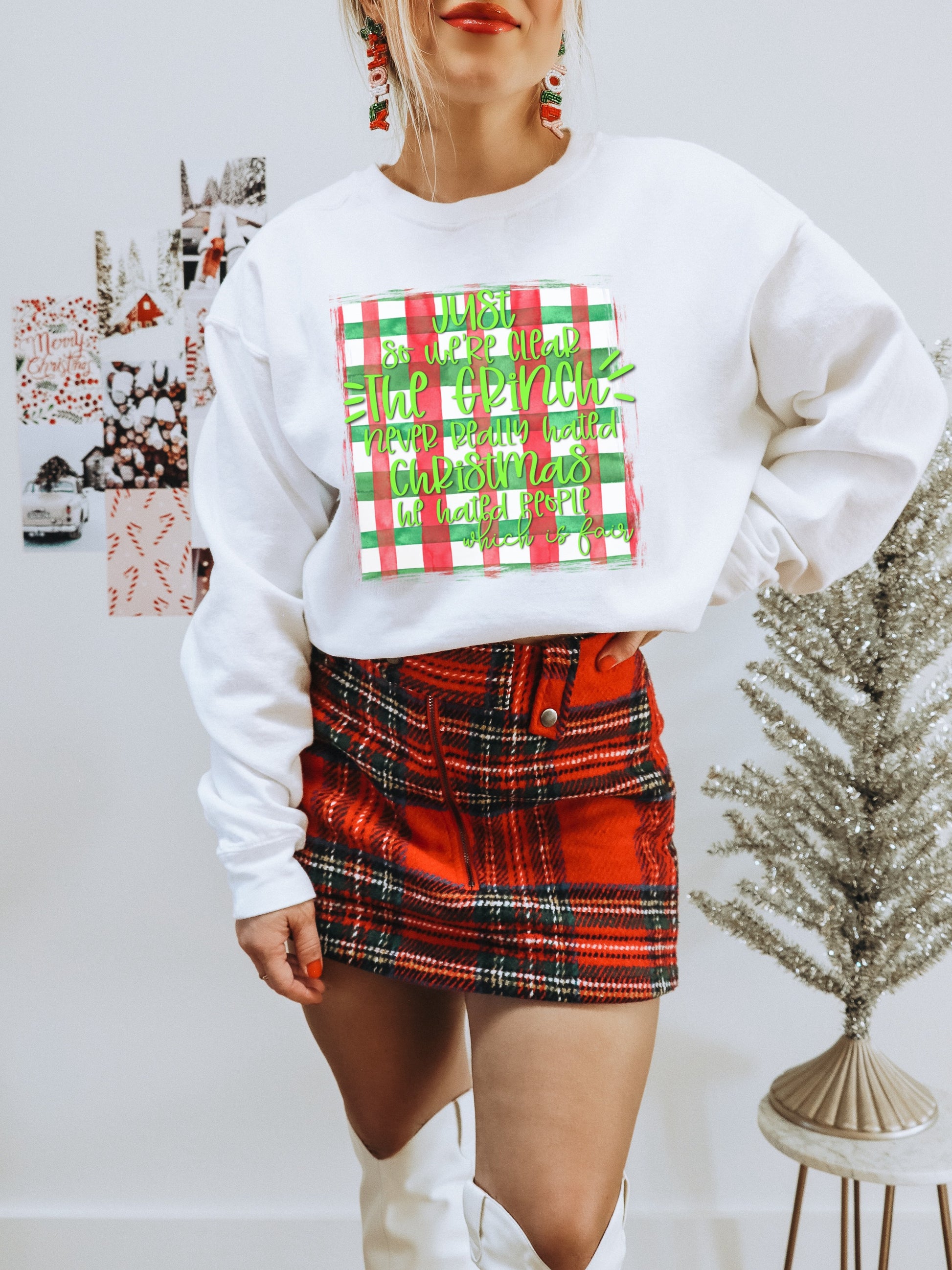 Christmas Grinch Pattern Graphic Sweatshirt Product