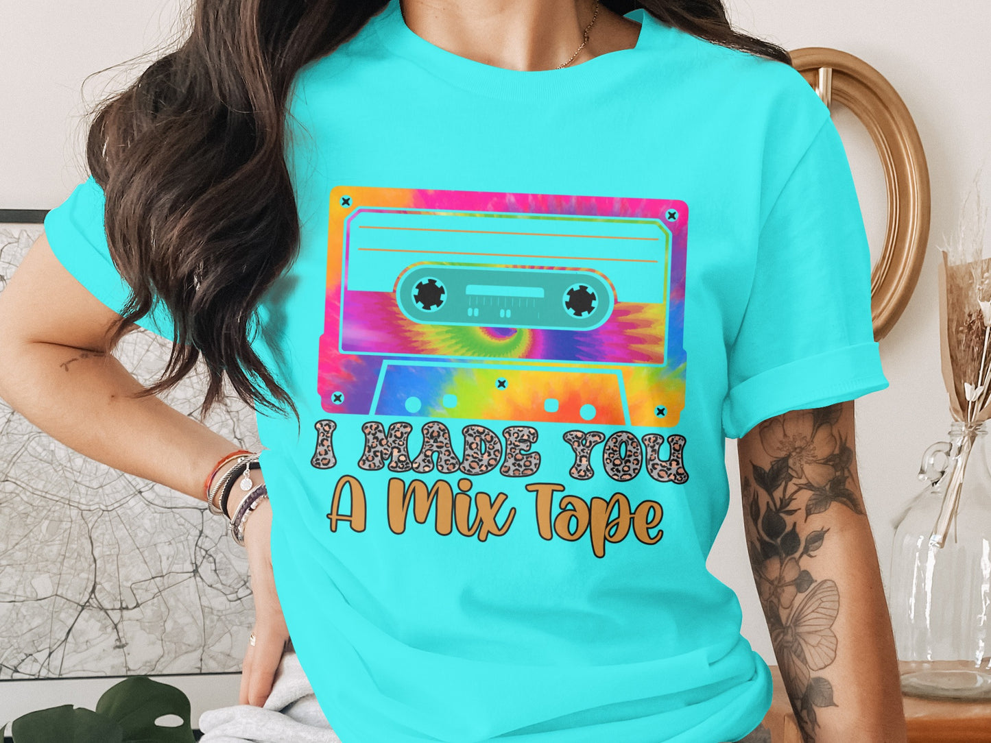 Vintage Rainbow Cassette Tape I Made You A Mix Tape Shirt
