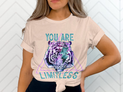 You Are Limitless Graphic Tee with Tiger Print