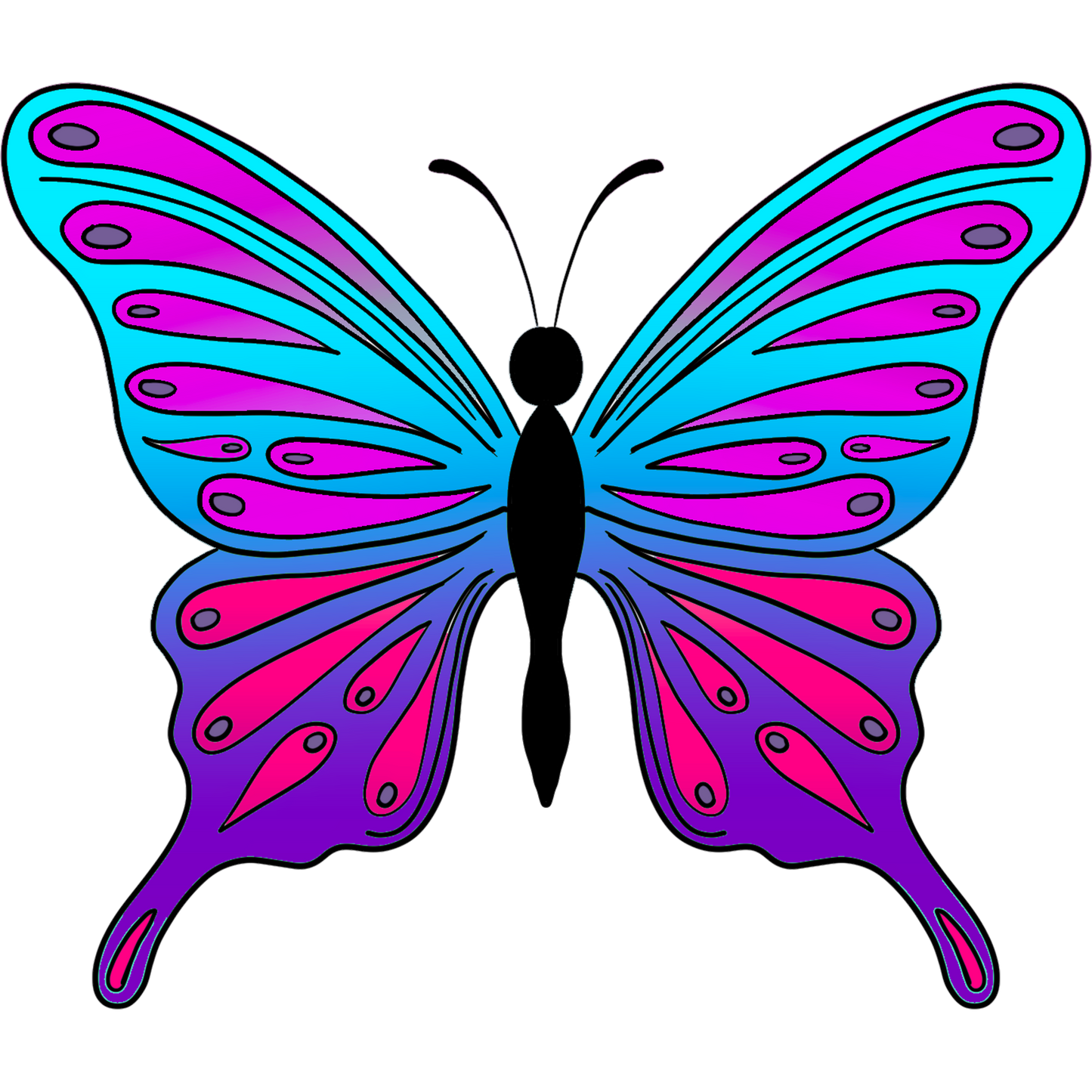 Vibrant multi-colored butterfly design product