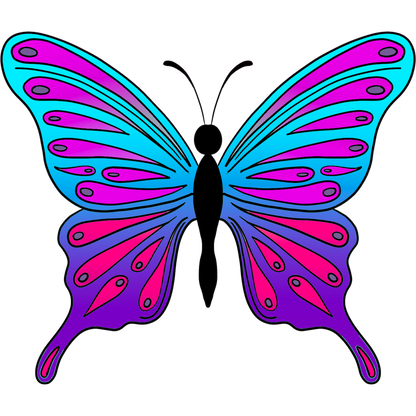 Vibrant multi-colored butterfly design product
