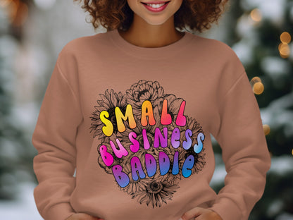 Small Business Baddie Colorful Graphic Sweatshirt