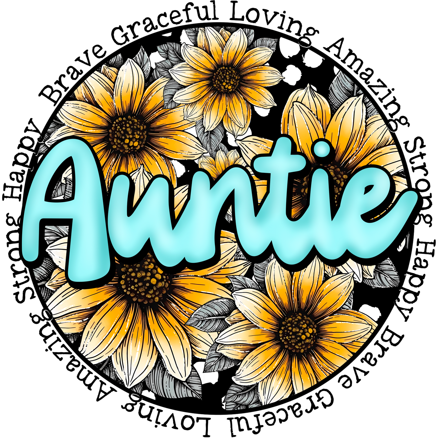 Auntie Brave Loving Amazing Happy Strong product