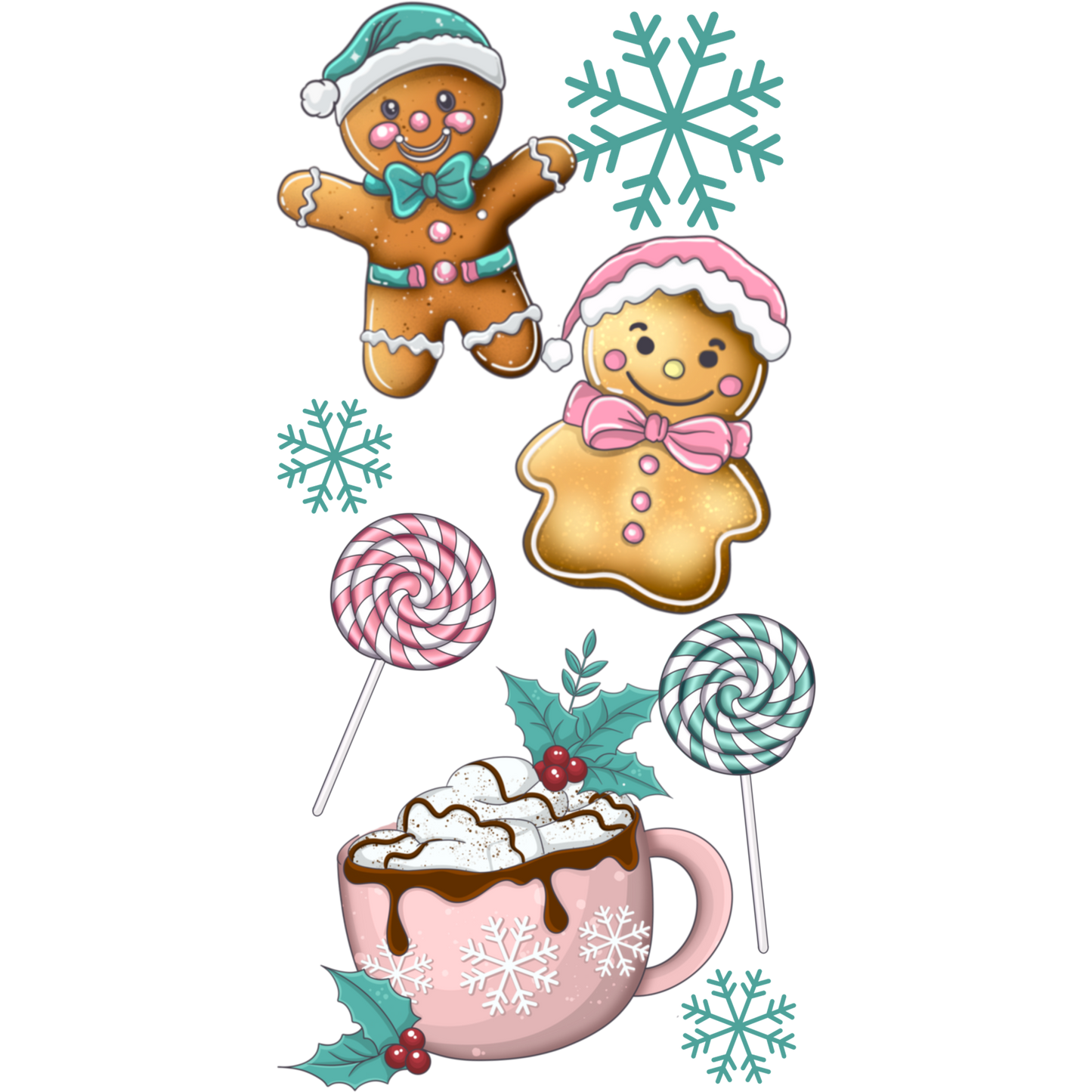 Christmas Gingerbread and Hot Cocoa Sticker Sheet
