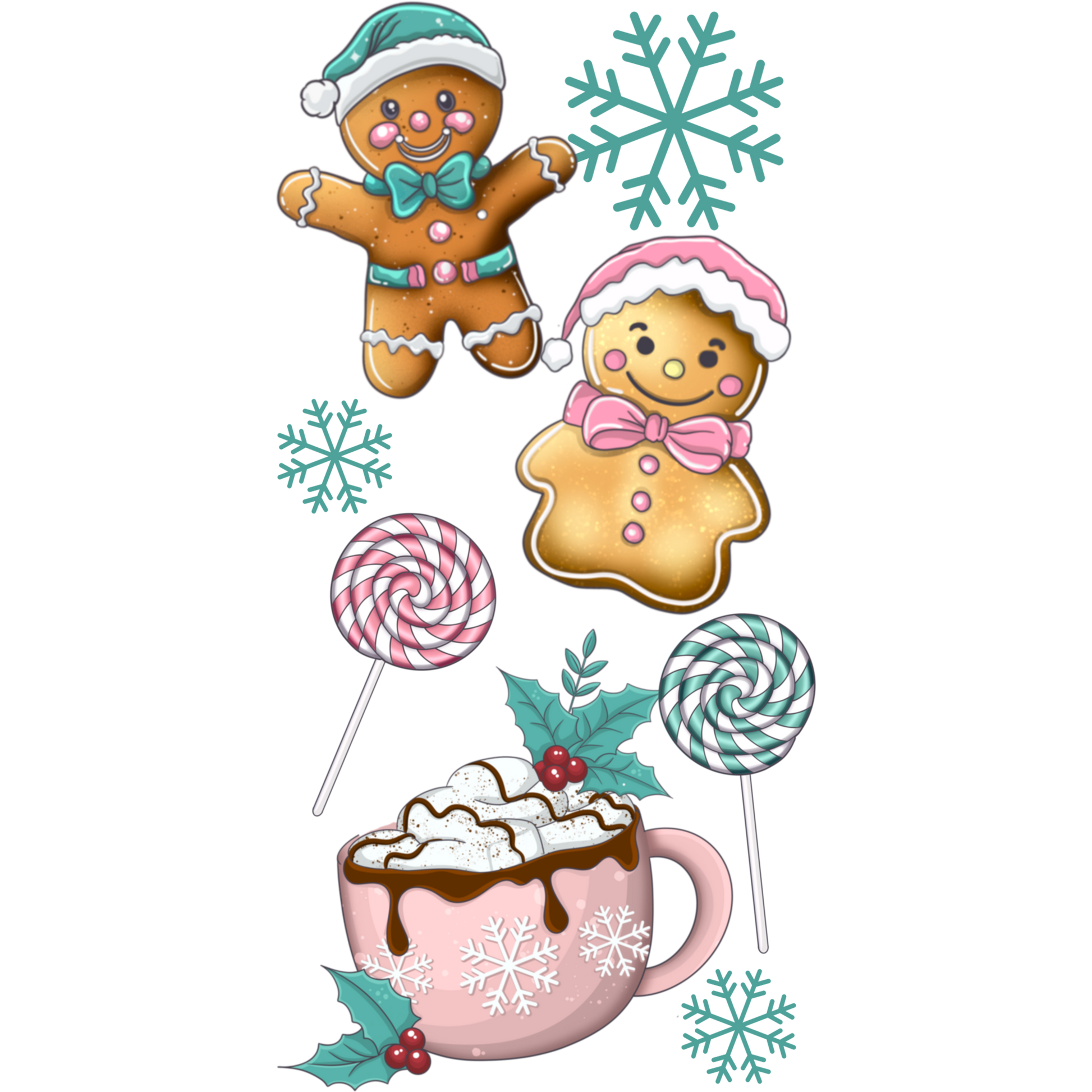 Christmas Gingerbread and Hot Cocoa Sticker Sheet