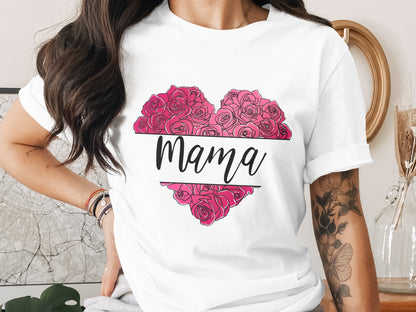 Mama Heart Rose Design Women's Shirt