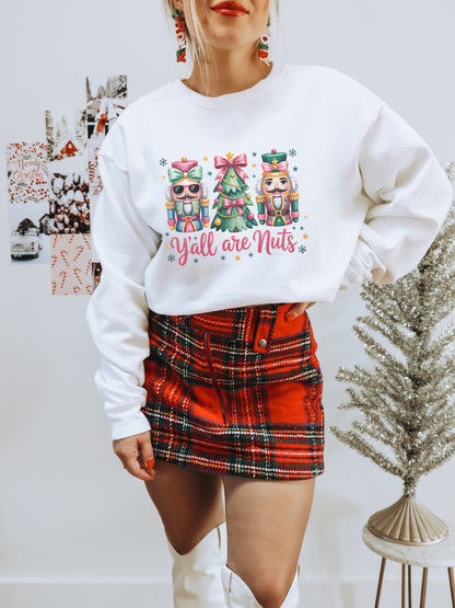 Y'all are Nuts Christmas Sweatshirt for Festive Fun