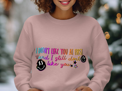 I Didn't Like You At First and I Still Don't Like You sweatshirt