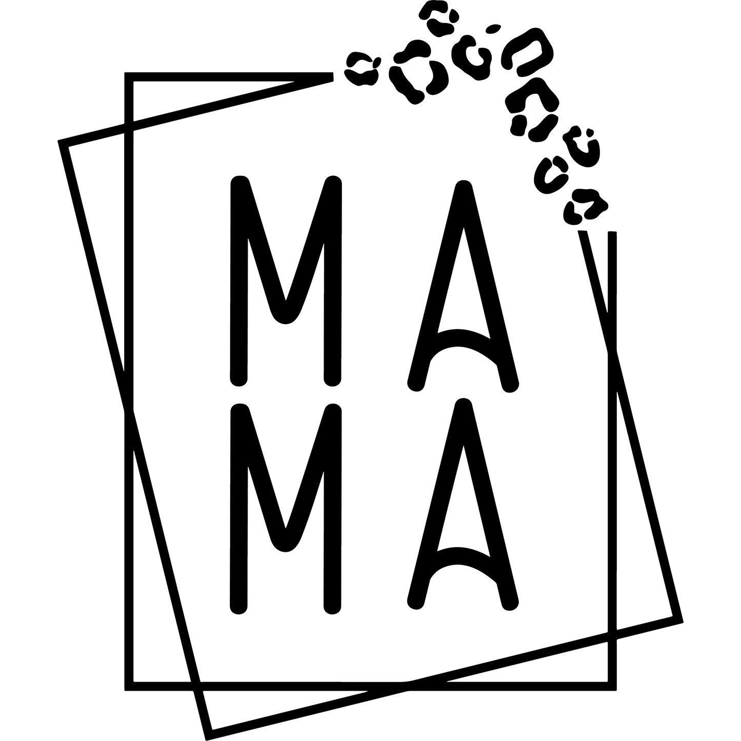 Trendy 'MAMA' Graphic with Stylish Animal Print Design
