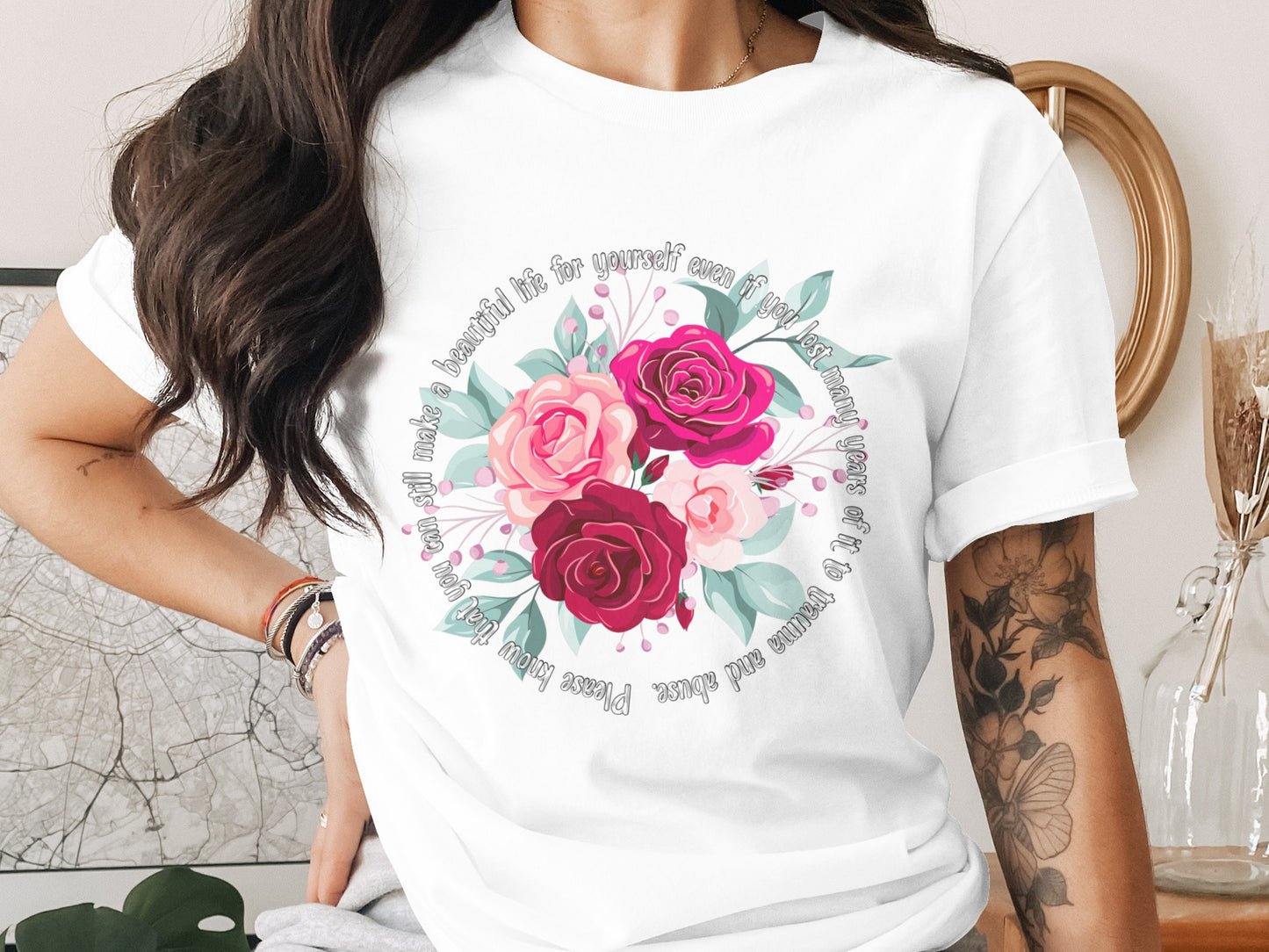 Live Life For Yourself Floral Graphic Tee