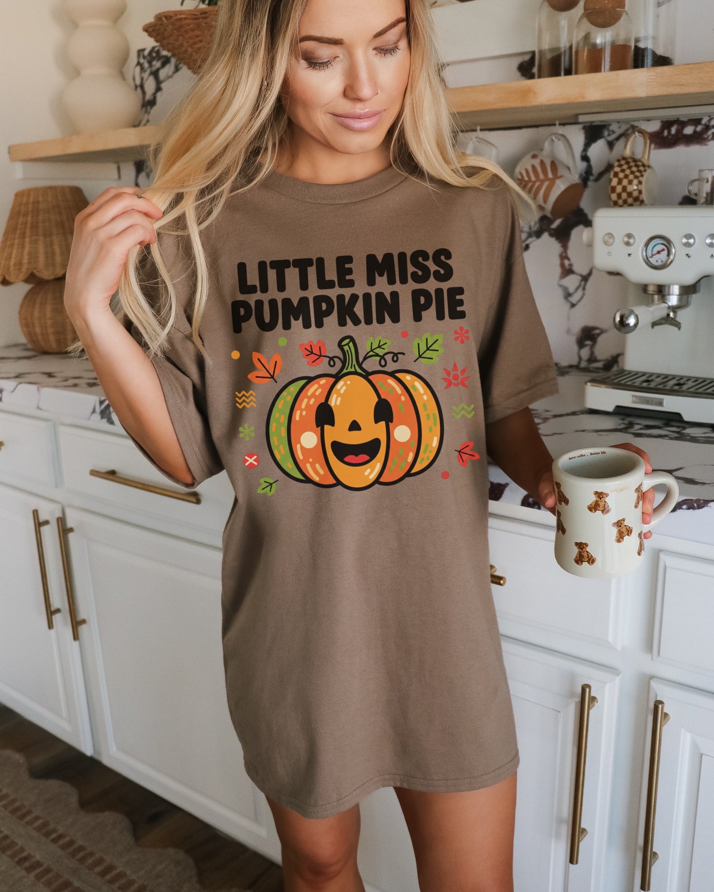 Little Miss Pumpkin Pie Halloween Oversized Shirt