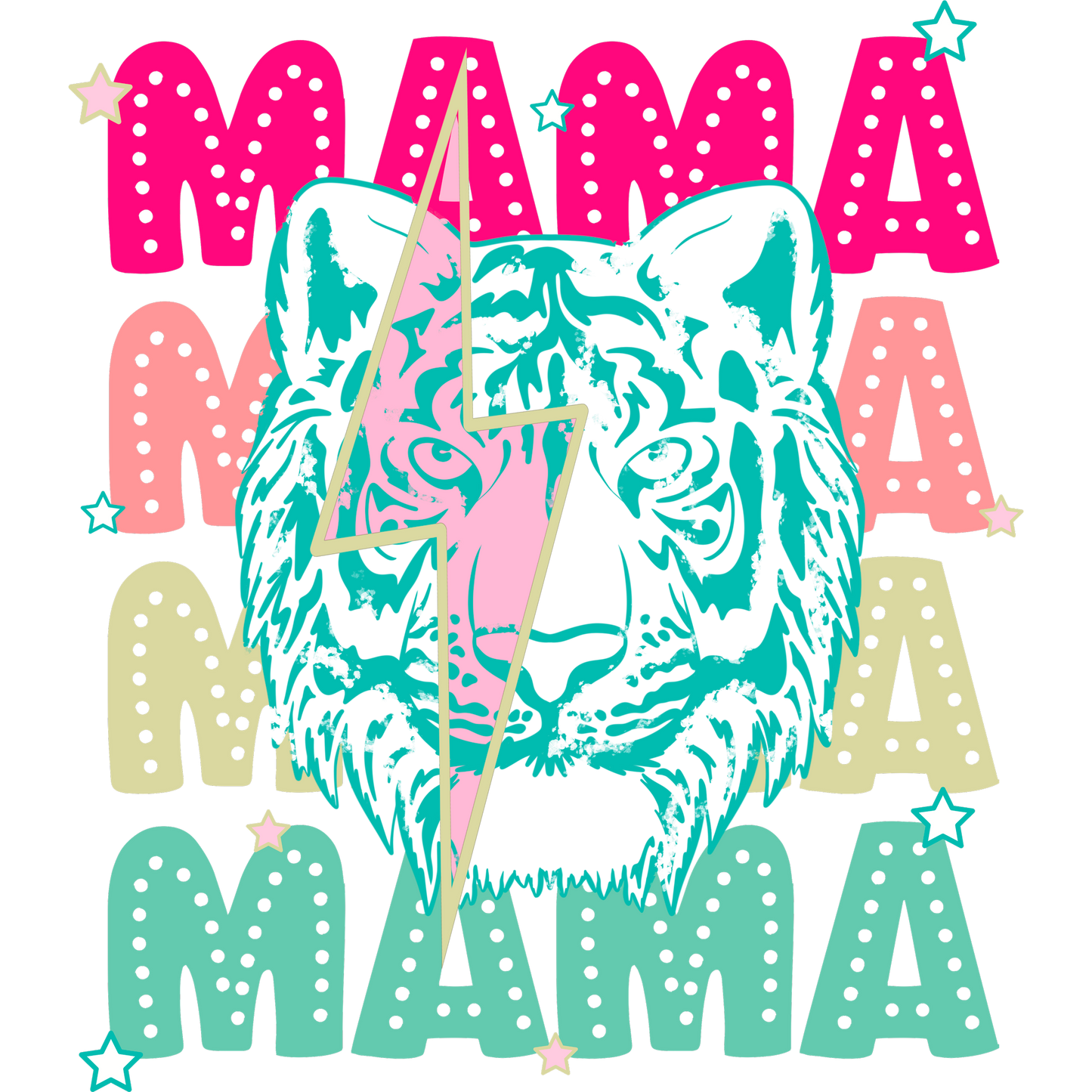 Colorful Mama Tiger Design Unique Statement Shirt