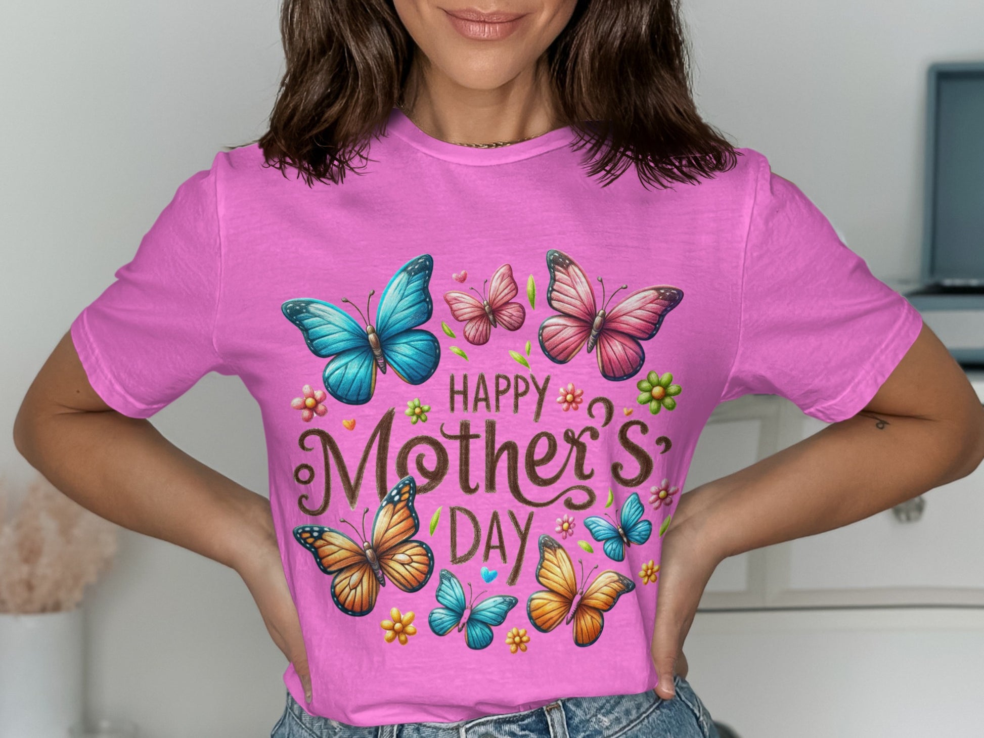 Happy Mother's Day with Colorful Butterflies Shirt